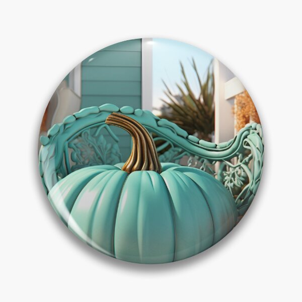 Item preview, stunning teal pumpkin digital art designed and sold by dcrc.