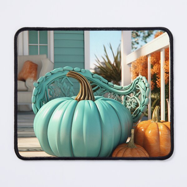 Item preview, stunning teal pumpkin digital art designed and sold by dcrc.