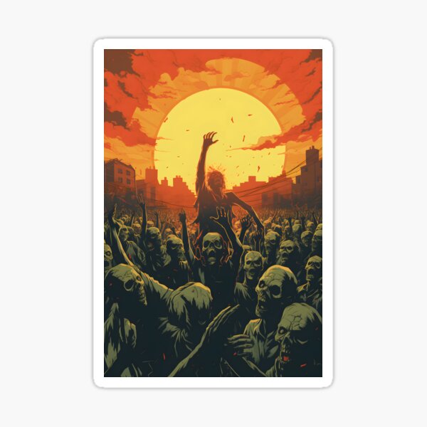 Item preview, Post Apocalyptic Zombie Horde at Sunset designed and sold by Jew-e.