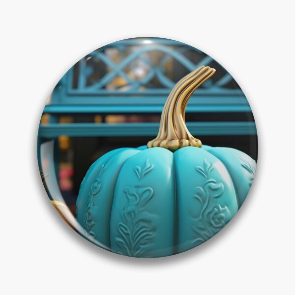 Item preview, stunning teal pumpkin digital art designed and sold by dcrc.
