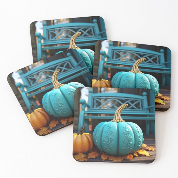 Item preview, stunning teal pumpkin digital art designed and sold by dcrc.