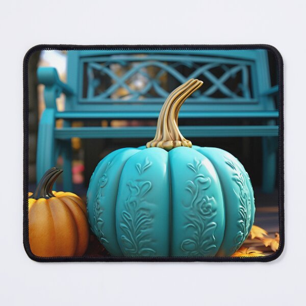 Item preview, stunning teal pumpkin digital art designed and sold by dcrc.