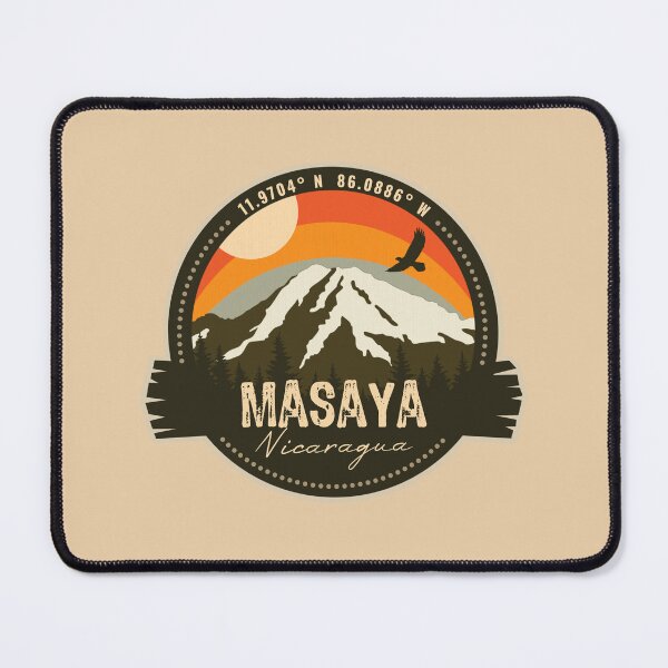 Item preview, Masaya Volcano Nicaragua Volcanic Eruption Retro Vintage Badge designed and sold by mountainfad.
