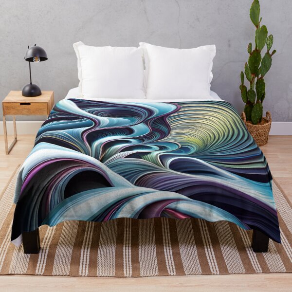 Harmonic Wavelengths Fractal Throw Blanket
