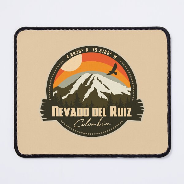 Item preview, Nevado del Ruiz Volcano Colombia Volcanic Eruption Retro Vintage Badge designed and sold by mountainfad.