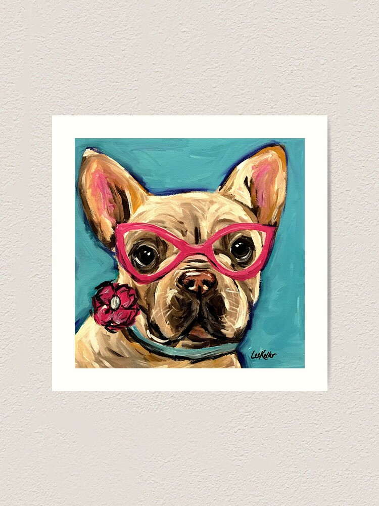 French bulldog with glasses 2025 painting