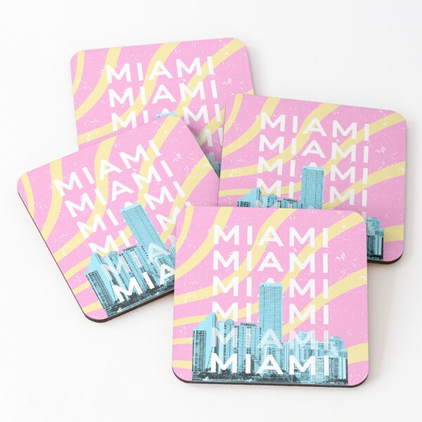 Aperçu de l'œuvre Miami Beach, Miami Travel Art, Preppy, Rose créée et vendue par Magic Love Art Print.