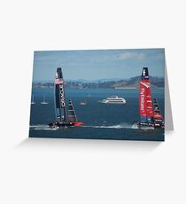The America's Cup was a close race..... Greeting Card