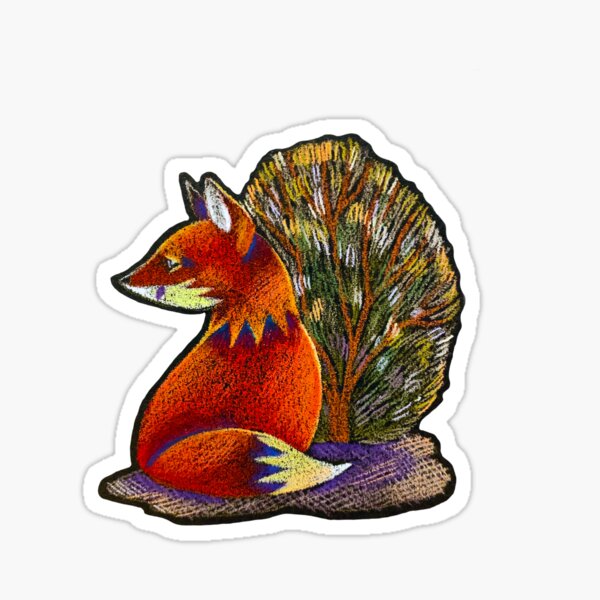 Lil Red Fox Sketch Sticker