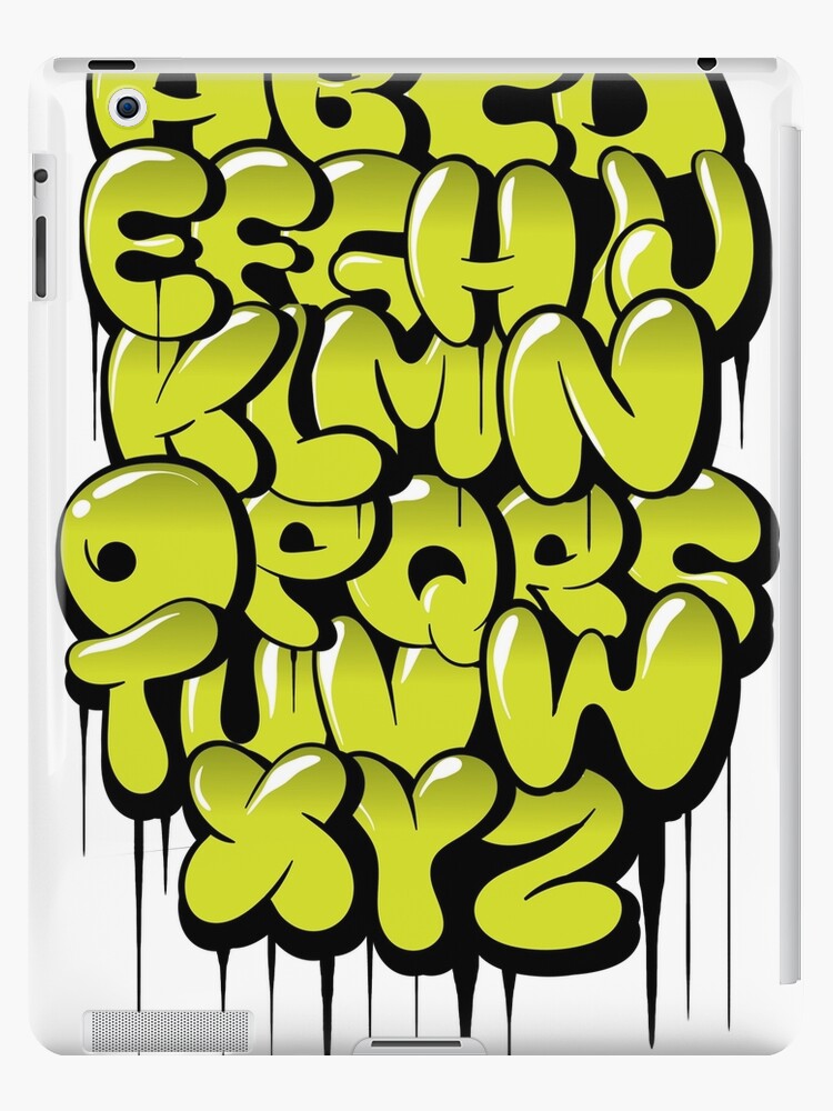 Hand Drawn Bubble Style Graffiti Alphabet Letters Ipad Case Skin By Kirart Redbubble