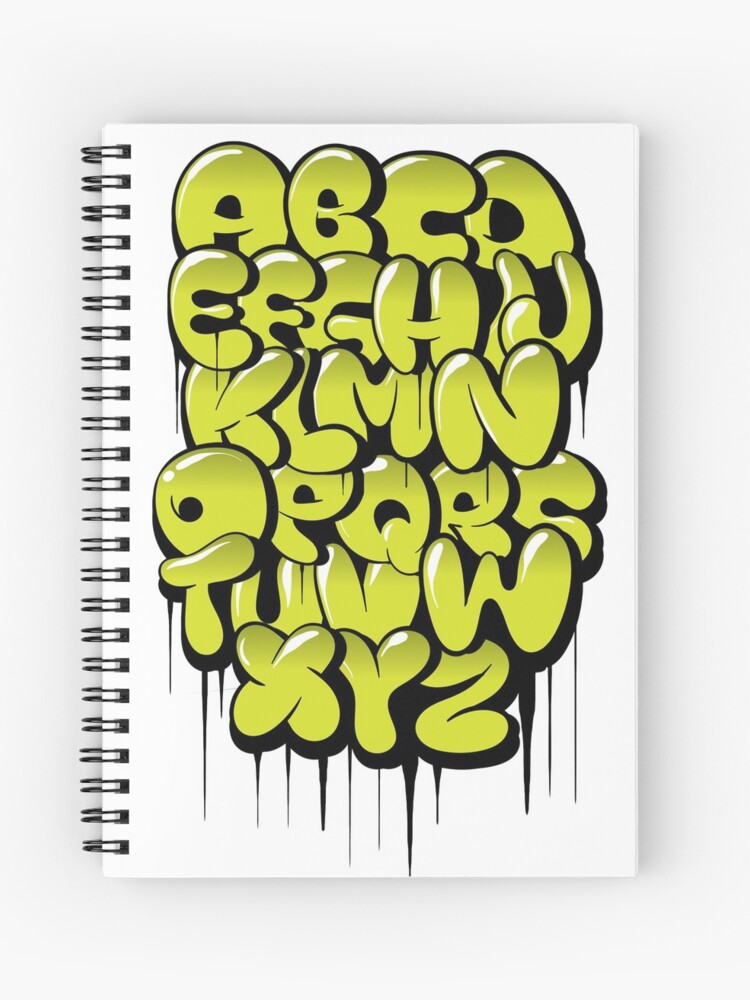 Esquivo En otras palabras Tormenta Cuaderno de espiral «Mano dibujada burbujas de alfabeto de graffiti de  estilo de letras» de KIRART | Redbubble