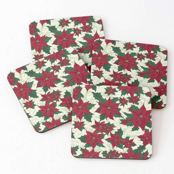 Item preview, A seamless pattern of elegant poinsettia flowers designed and sold by theredsharp.