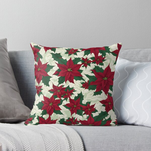 Item preview, A seamless pattern of elegant poinsettia flowers designed and sold by theredsharp.