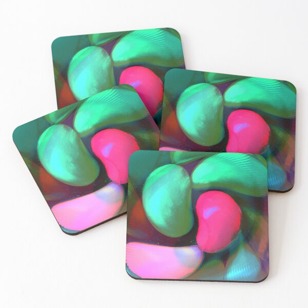 Item preview, green and pink abstract shapes movement designed and sold by Gabriel BOCQUAIRE.