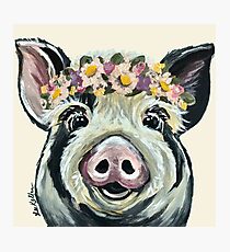 Cute Pig Art Photographic Print