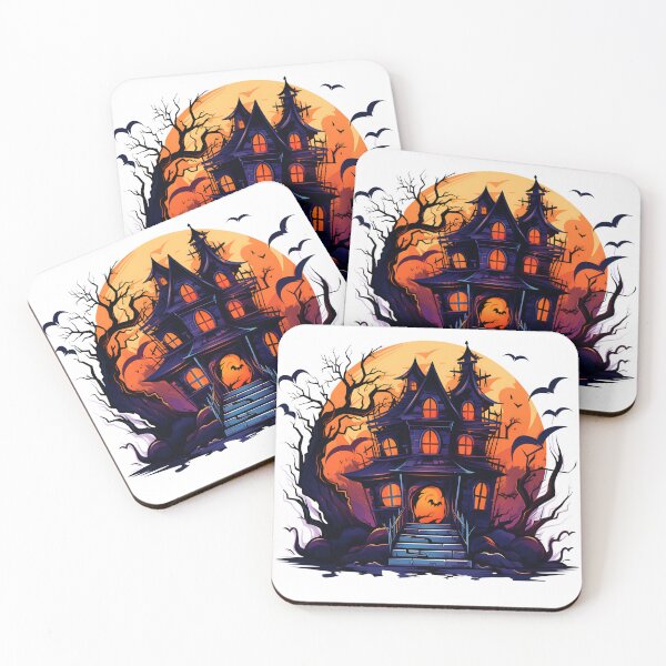 Item preview, Halloween Cartoon Style Haunted House with Bats Sticker designed and sold by Kevin Lou.