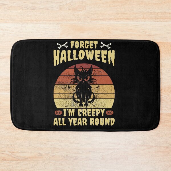 Item preview, Forget Halloween, I'm Creepy All Year Round, Black Cat, retro Sunset designed and sold by Sunmoonlove.