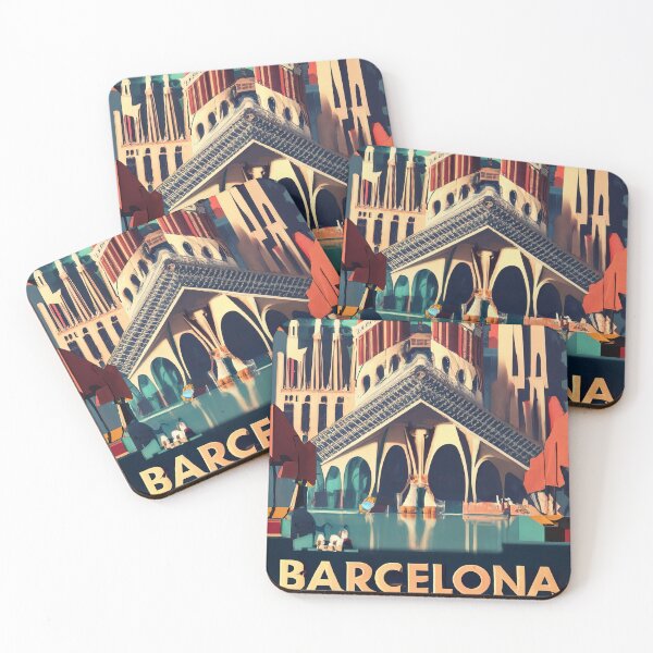 Item preview, Barcelona, Spain, La Sagrada Familia, Cities of the World, Vintage style designed and sold by emaga.
