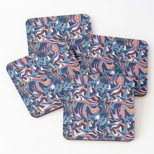 Item preview, Colorful Chaos Fluid Art in Blue Orange purple and White designed and sold by AloraDawnEve.