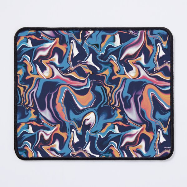 Item preview, Colorful Chaos Fluid Art in Blue Orange purple and White designed and sold by AloraDawnEve.