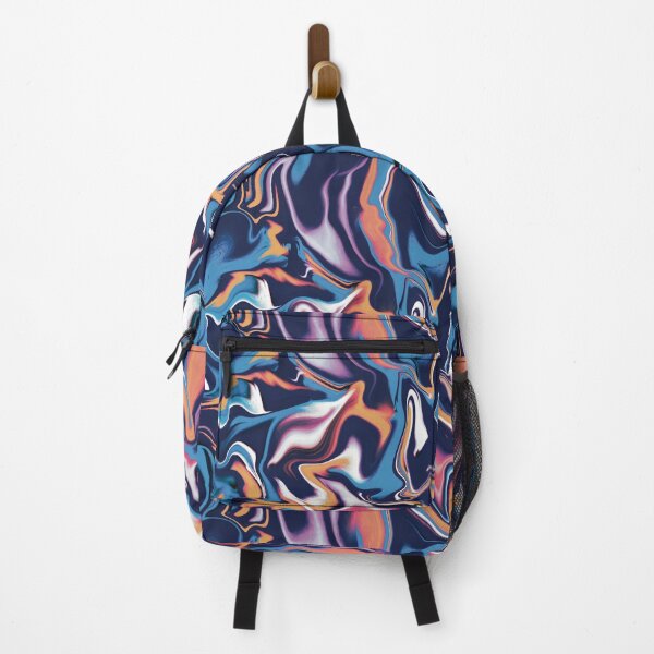 Item preview, Colorful Chaos Fluid Art in Blue Orange purple and White designed and sold by AloraDawnEve.