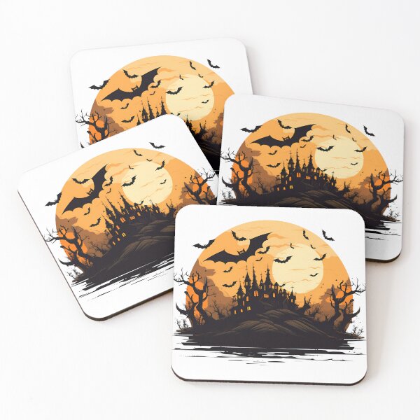 Item preview, Halloween Cartoon Style Haunted House with Bats Sticker designed and sold by Kevin Lou.