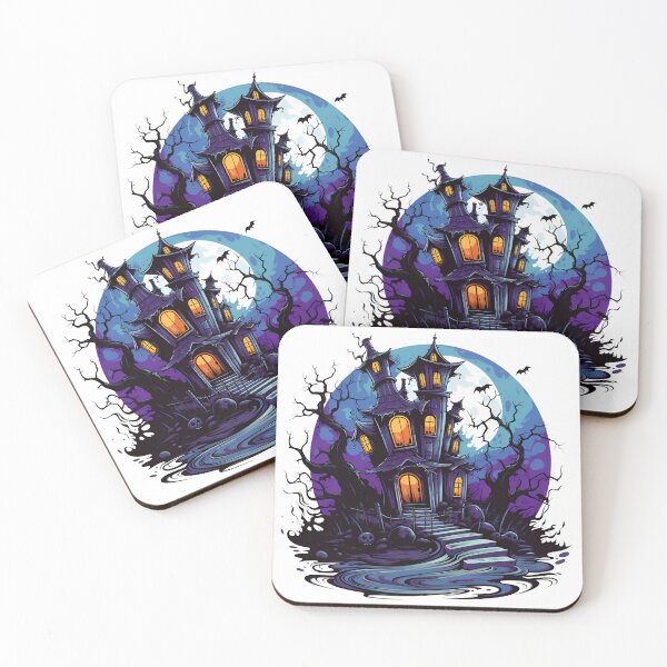 Item preview, Halloween Cartoon Style Haunted House with Bats Sticker designed and sold by Kevin Lou.