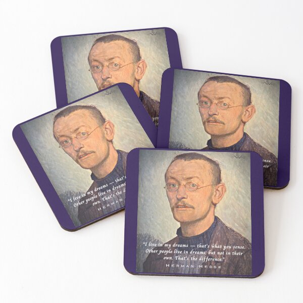 Item preview, Hermann Hesse portrait  quote: I live in my dreams...Other people live in dreams, but not in their own. That's the difference. designed and sold by artbleed.