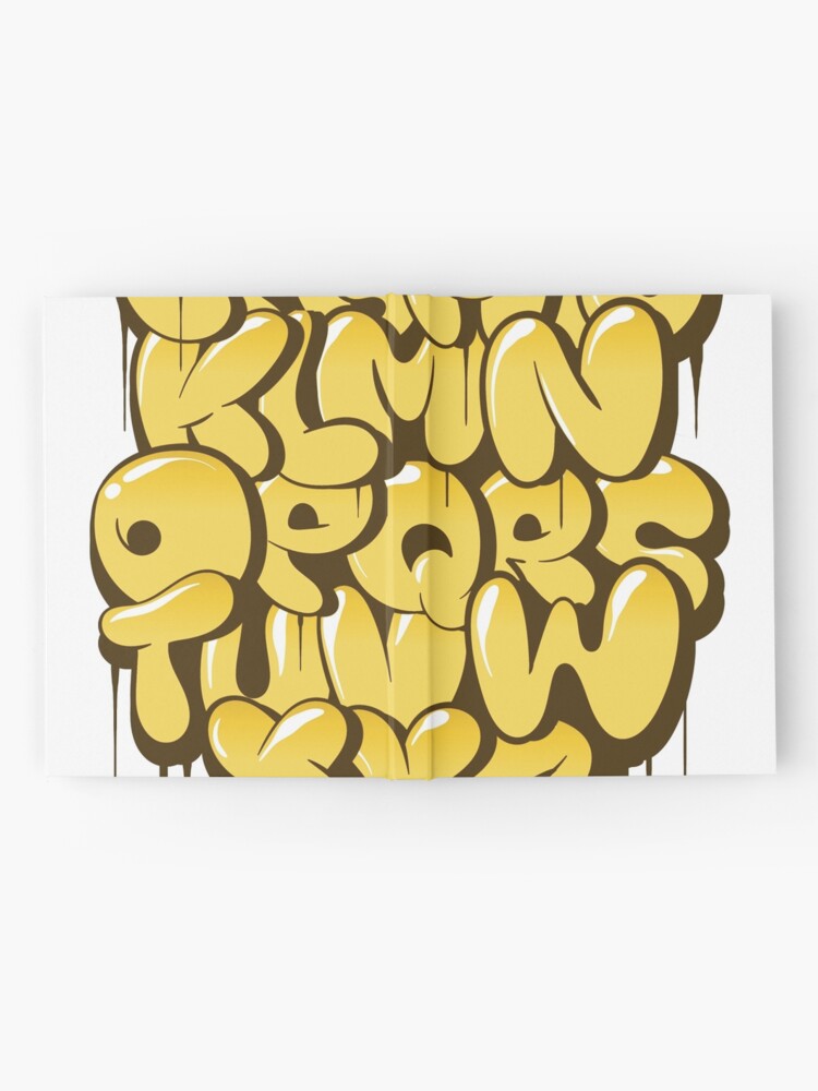 Hand drawn bubble style graffiti alphabet letters color 2