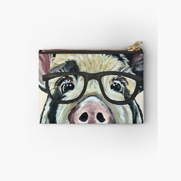 Item preview, Pig with Glasses Art, Cute Pig Art designed and sold by leekellerart.
