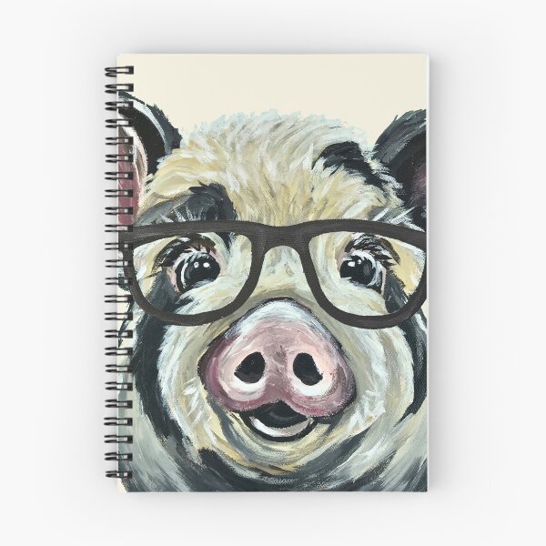 Item preview, Pig with Glasses Art, Cute Pig Art designed and sold by leekellerart.