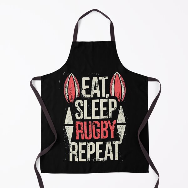 Item preview, Eat Sleep Rugby Repeat Sport Typography designed and sold by Macphisto Shirts.
