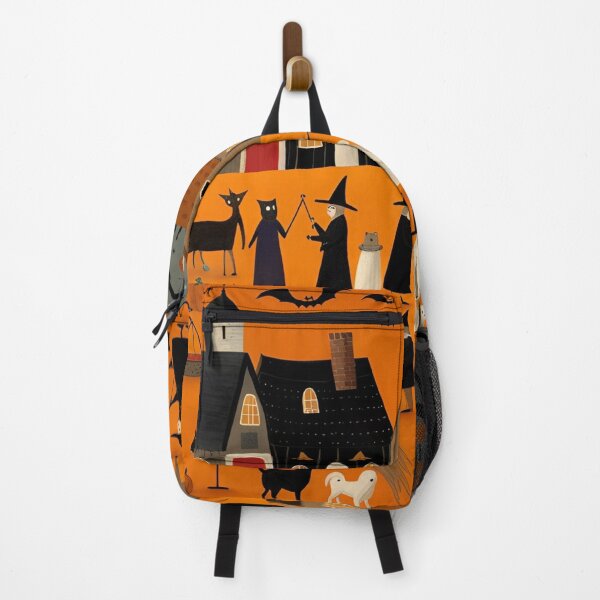 Item preview, Halloween in village, American folk art designed and sold by Gala-life1.