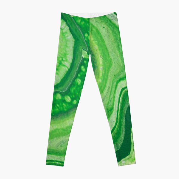 Green Geode Acrylic Pour Leggings