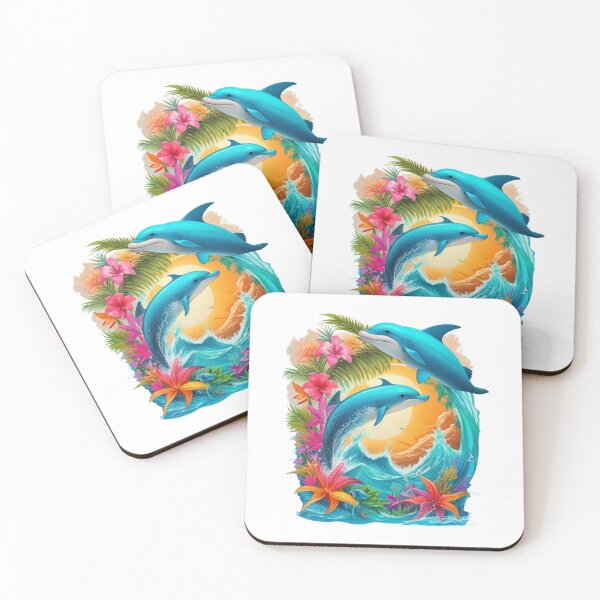 Item preview, Clipart of a colorful and floral dolphins.  designed and sold by Vegasstickers.