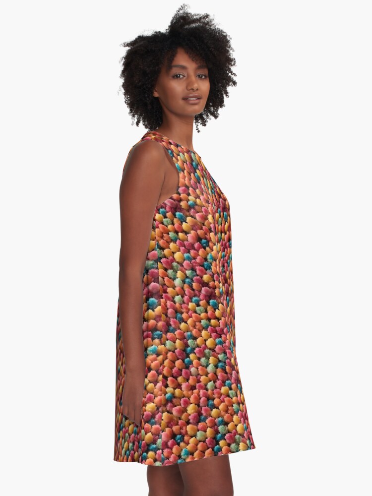 Thumbnail 2 of 4, A-Line Dress, Colorful Shaved Ice designed and sold by DJALCHEMY.
