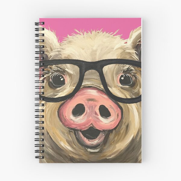 Item preview, Pig with Glasses art, Cute pig art designed and sold by leekellerart.