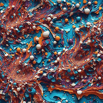 Artwork thumbnail, White, orange, blue and purple paint drops and splash by DJALCHEMY