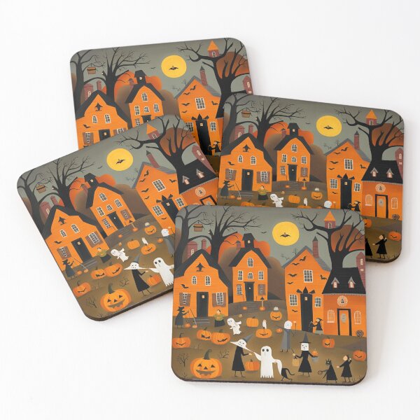 Item preview,  Halloween in village,  American folk art 2 designed and sold by Gala-life1.