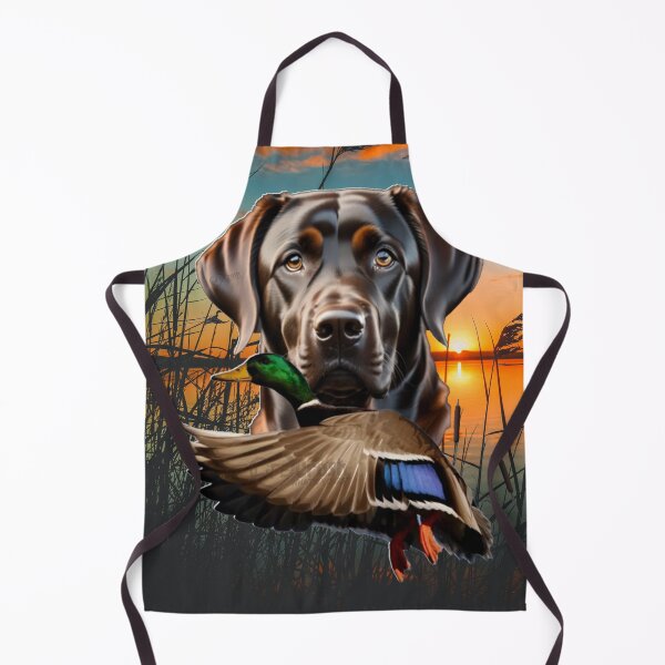 Item preview, Chocolate Labrador Retriever and Flying Mallard Sunrise Duck Hunt Design designed and sold by LifeCrush.