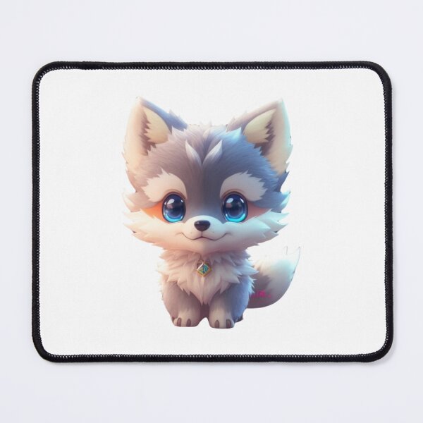Item preview, A clipart of a cute little wolf having blue eyes.  designed and sold by Vegasstickers.