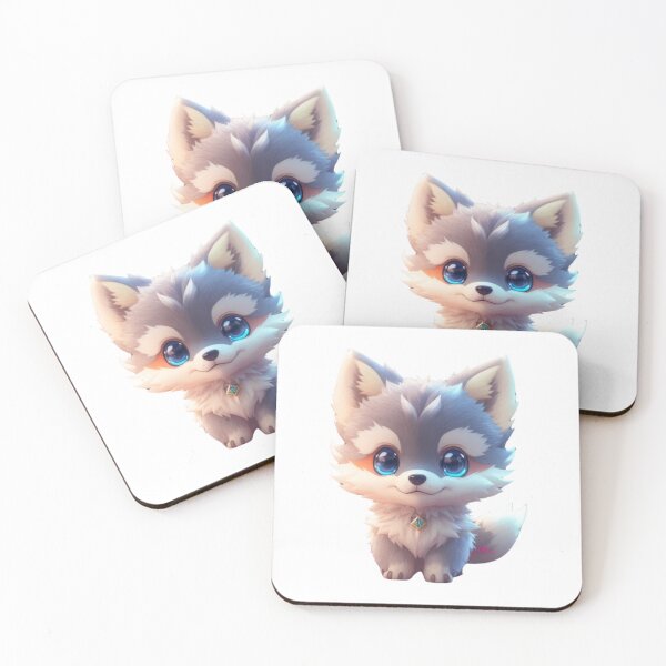 Item preview, A clipart of a cute little wolf having blue eyes.  designed and sold by Vegasstickers.