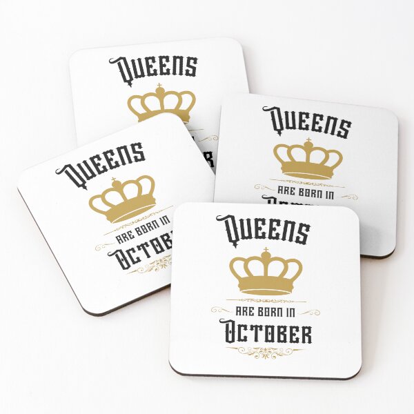 Item preview, Queens are born in October black letters designed and sold by Remek-Design.