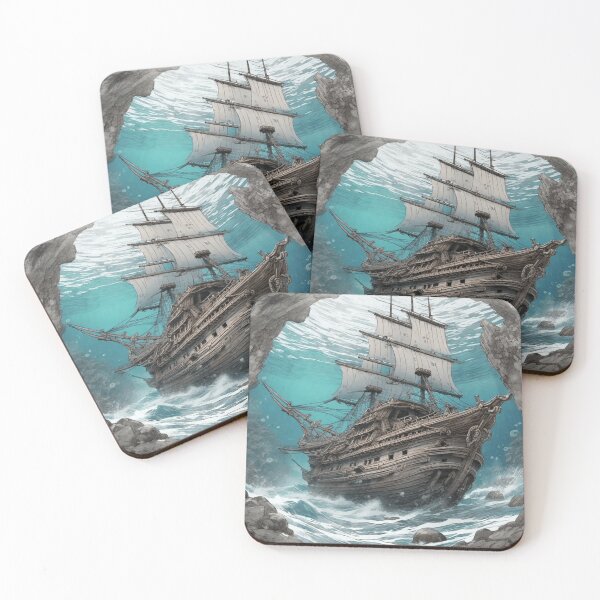 Item preview, Surreal Ghost Ship In Ocean under the Ocean  designed and sold by IvoryTowers.