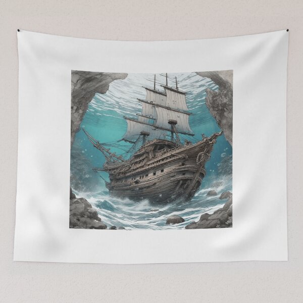 Item preview, Surreal Ghost Ship In Ocean under the Ocean  designed and sold by IvoryTowers.