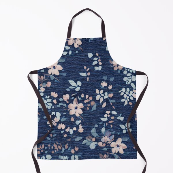 Item preview, Indigo Floral Fabric Pattern designed and sold by PillowTalkyZone.