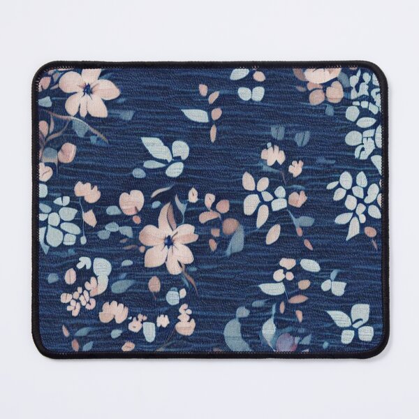 Item preview, Indigo Floral Fabric Pattern designed and sold by PillowTalkyZone.