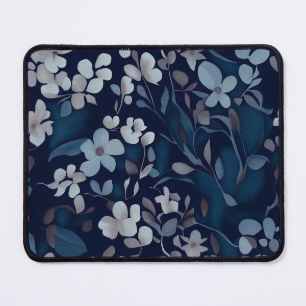 Item preview, Indigo Floral Fabric Pattern designed and sold by PillowTalkyZone.