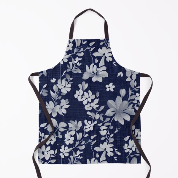 Item preview, Indigo Floral Fabric Pattern designed and sold by PillowTalkyZone.