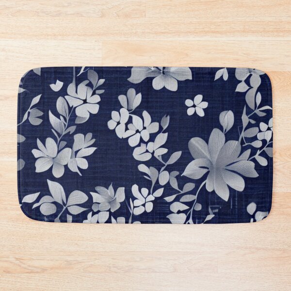 Item preview, Indigo Floral Fabric Pattern designed and sold by PillowTalkyZone.